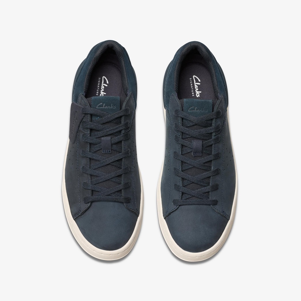 CLARKS</br>Ανδρικά Sneakers Μπλε Nubuck Δέρμα COURT LITE2 RUN Clarks CLARKS</br>Ανδρικά Sneakers Μπλε Nubuck Δέρμα COURT LITE2 RUN Clarks