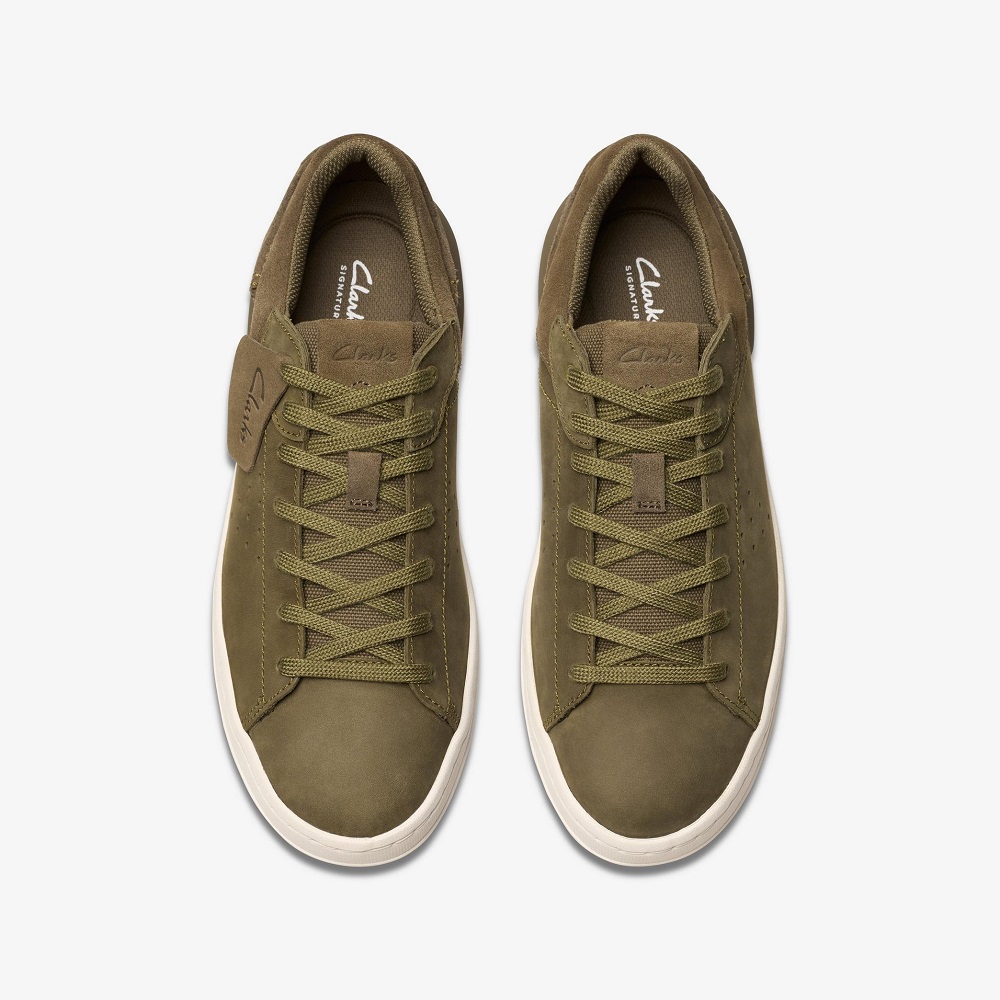 CLARKS</br>Ανδρικά Sneakers Χακί Nubuck Δέρμα COURT LITE2 RUN Clarks CLARKS</br>Ανδρικά Sneakers Χακί Nubuck Δέρμα COURT LITE2 RUN Clarks