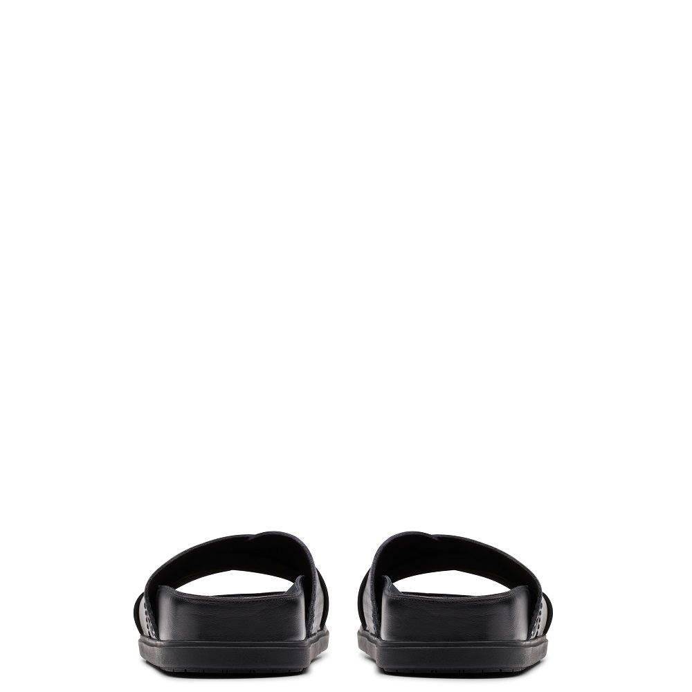 CLARKS</br>Ανδρικές Παντόφλες Μαύρο Δέρμα TORFORD CROSS Clarks CLARKS</br>Ανδρικές Παντόφλες Μαύρο Δέρμα TORFORD CROSS Clarks