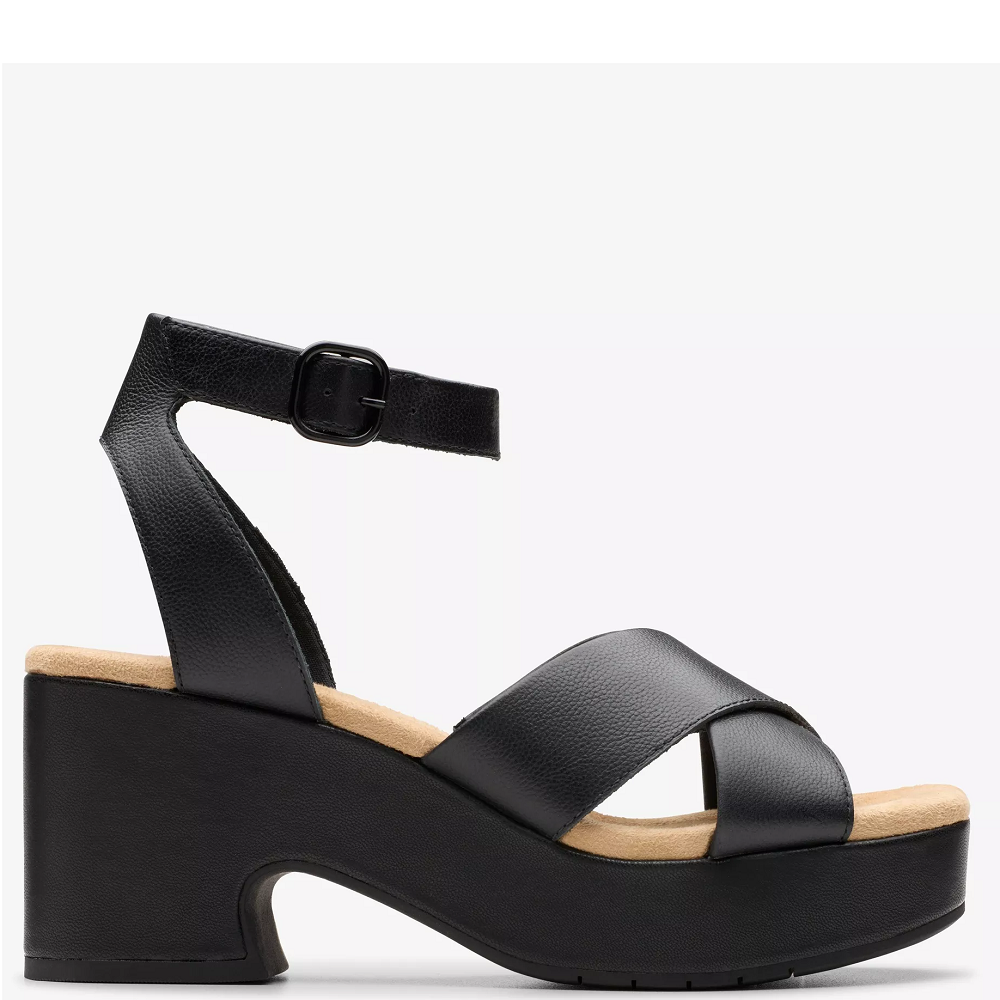 CLARKS</br>Γυναικείες Πλατφόρμες Μαύρο Δέρμα NERISA PEARL Clarks CLARKS</br>Γυναικείες Πλατφόρμες Μαύρο Δέρμα NERISA PEARL Clarks