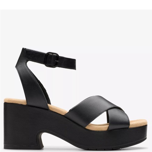 Clarks NERISA PEARL Γυναικείες Πλατφόρμες Μαύρο Δέρμα