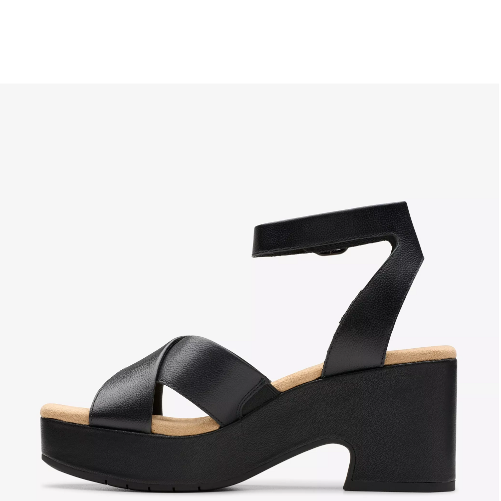 CLARKS</br>Γυναικείες Πλατφόρμες Μαύρο Δέρμα NERISA PEARL Clarks CLARKS</br>Γυναικείες Πλατφόρμες Μαύρο Δέρμα NERISA PEARL Clarks