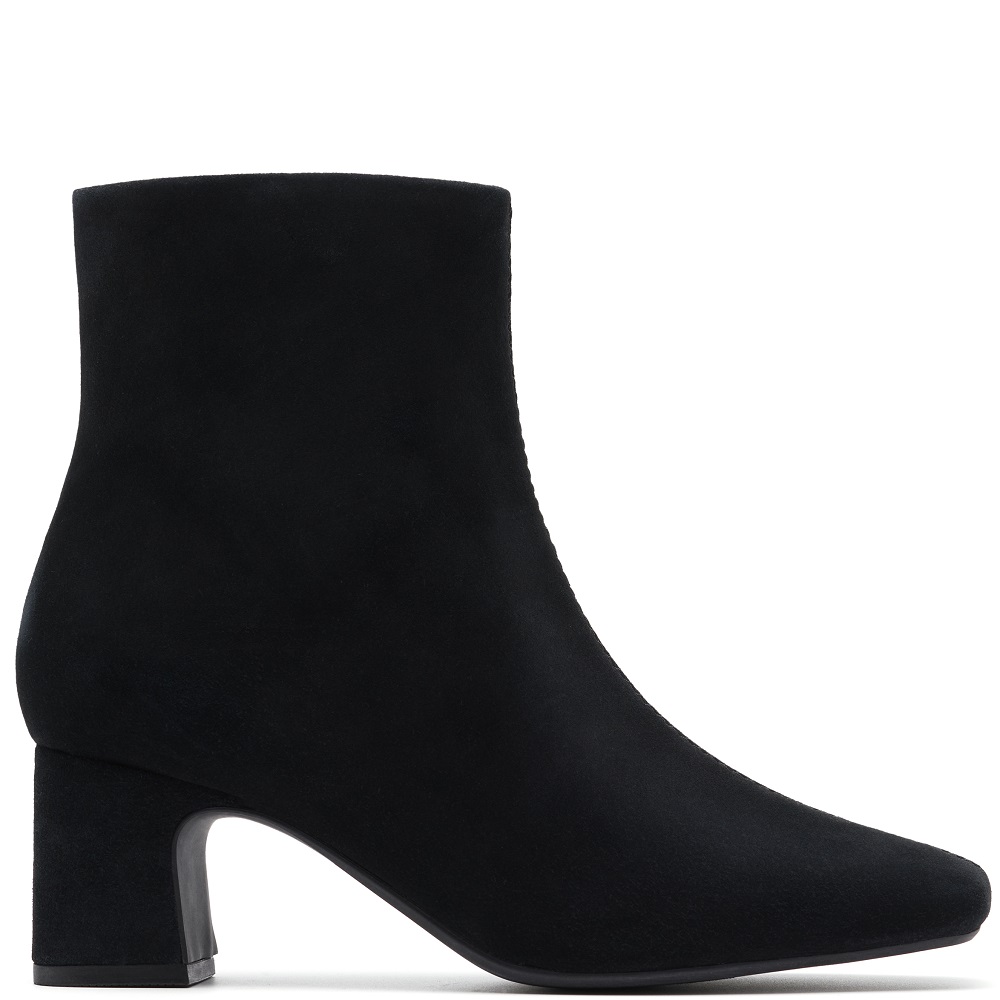 CLARKS</br>Clarks FERNIE ZIP Γυναικεία Μποτάκια Μαύρο Suede