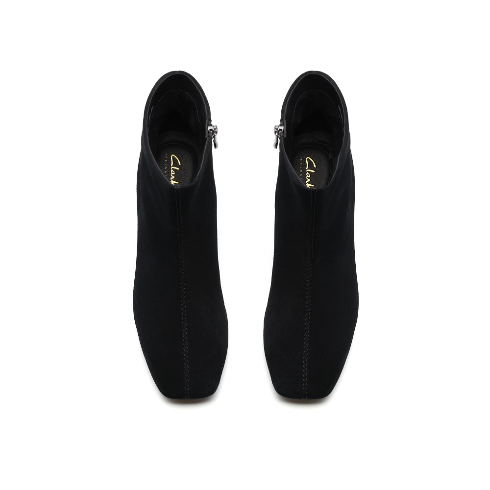 CLARKS</br>Clarks FERNIE ZIP Γυναικεία Μποτάκια Μαύρο Suede