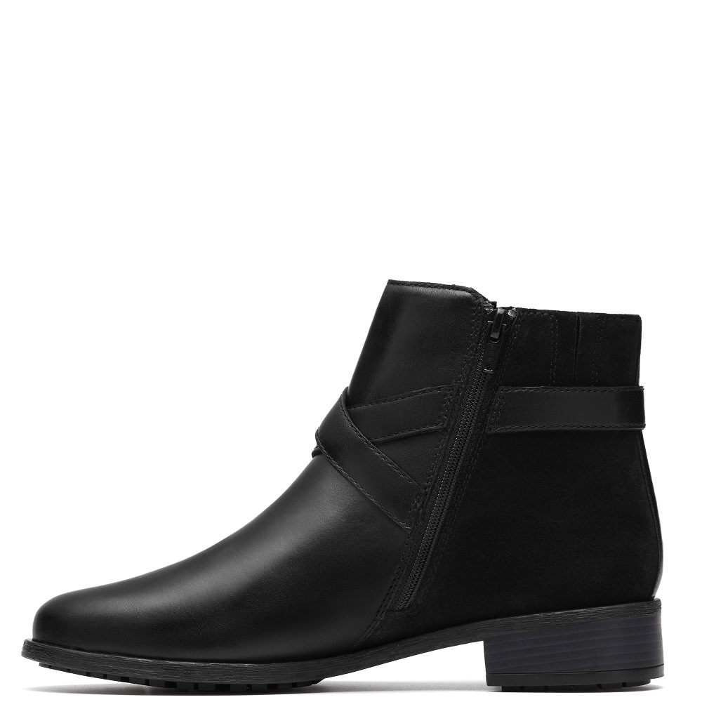 CLARKS</br>Clarks HAVISHAM BAY Γυναικεία Μποτάκια Μαύρο Δέρμα CLARKS</br>Clarks HAVISHAM BAY Γυναικεία Μποτάκια Μαύρο Δέρμα