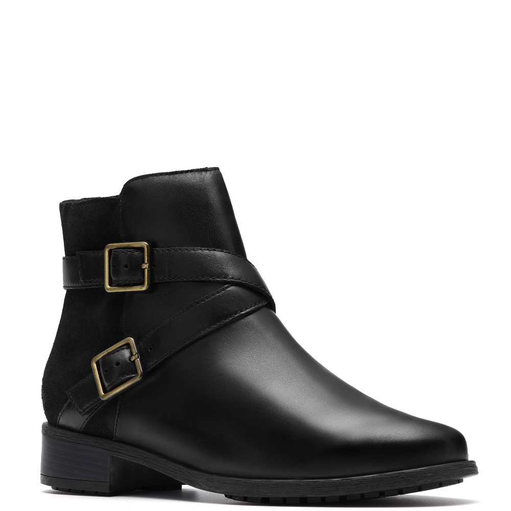 CLARKS</br>Clarks HAVISHAM BAY Γυναικεία Μποτάκια Μαύρο Δέρμα CLARKS</br>Clarks HAVISHAM BAY Γυναικεία Μποτάκια Μαύρο Δέρμα