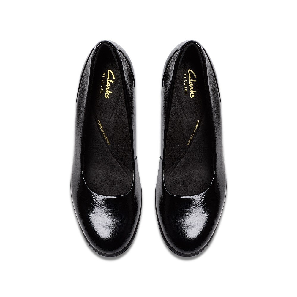 CLARKS</br>Clarks SHAYA POPPY Γυναικείες Γόβες Μαύρο Λουστρίνι CLARKS</br>Clarks SHAYA POPPY Γυναικείες Γόβες Μαύρο Λουστρίνι