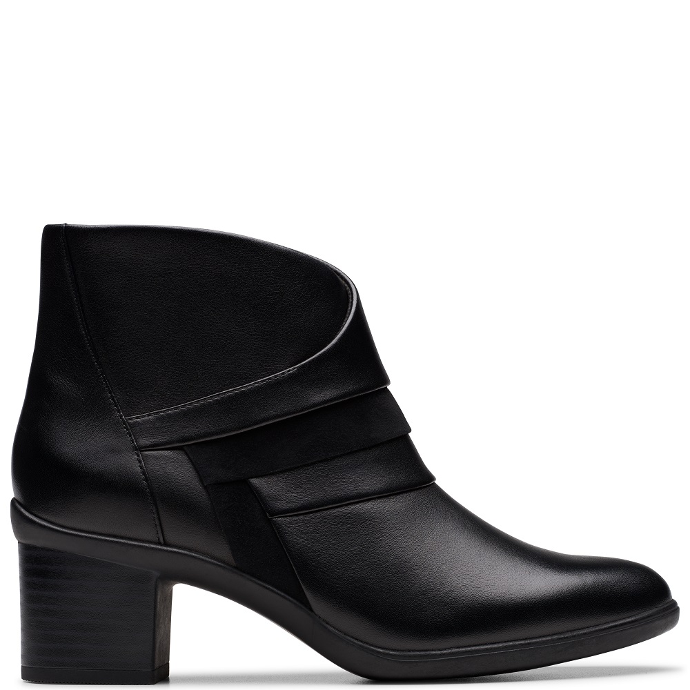 CLARKS</br>Clarks SHAYA SKY Γυναικεία Μποτάκια Μαύρο Δέρμα CLARKS</br>Clarks SHAYA SKY Γυναικεία Μποτάκια Μαύρο Δέρμα
