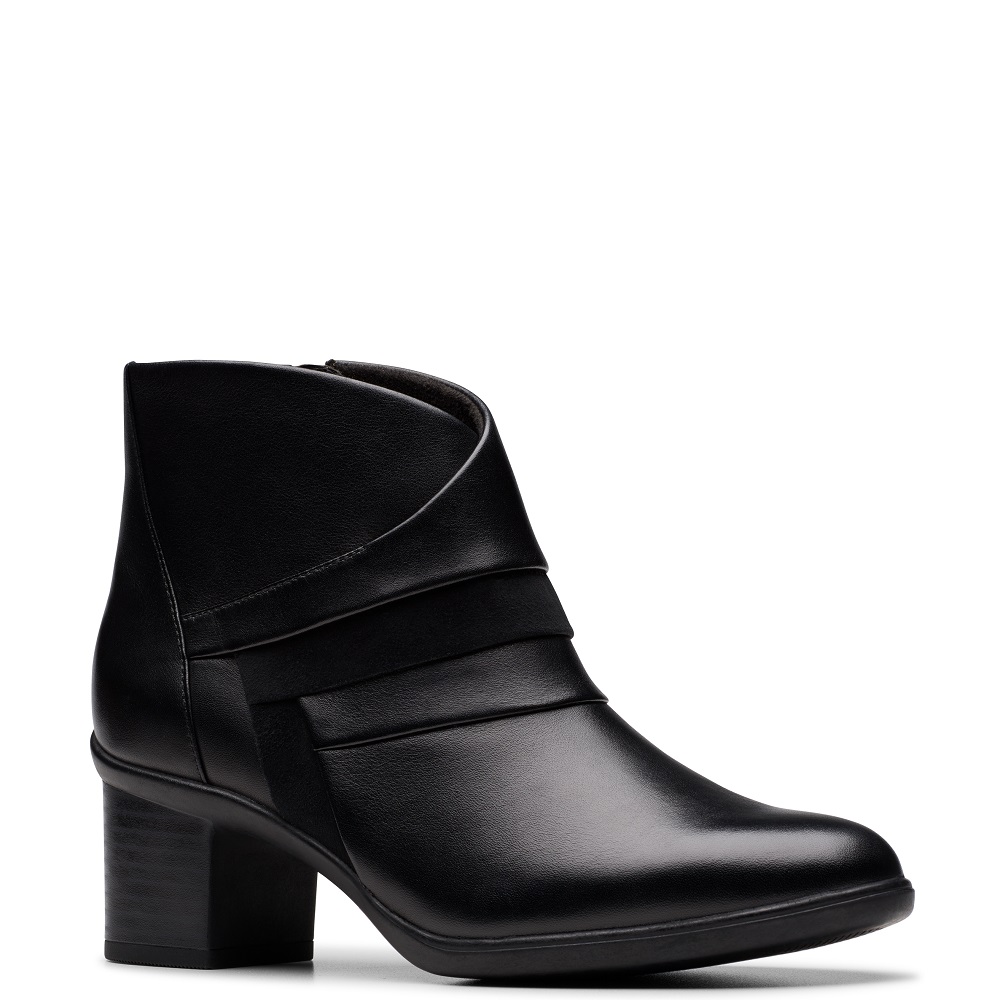 CLARKS</br>Clarks SHAYA SKY Γυναικεία Μποτάκια Μαύρο Δέρμα CLARKS</br>Clarks SHAYA SKY Γυναικεία Μποτάκια Μαύρο Δέρμα