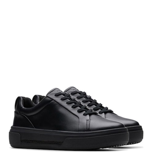 Clarks HOLLYHOCK WALK Γυναικεία Sneakers Μαύρο Δέρμα Clarks HOLLYHOCK WALK Γυναικεία Sneakers Μαύρο Δέρμα