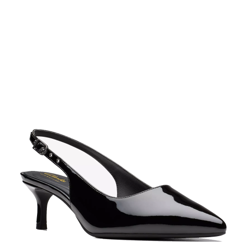 Clarks ZAREY SLING Γυναικεία Slingback Μαύρο Δέρμα Λουστρίνι Clarks ZAREY SLING Γυναικεία Slingback Μαύρο Δέρμα Λουστρίνι