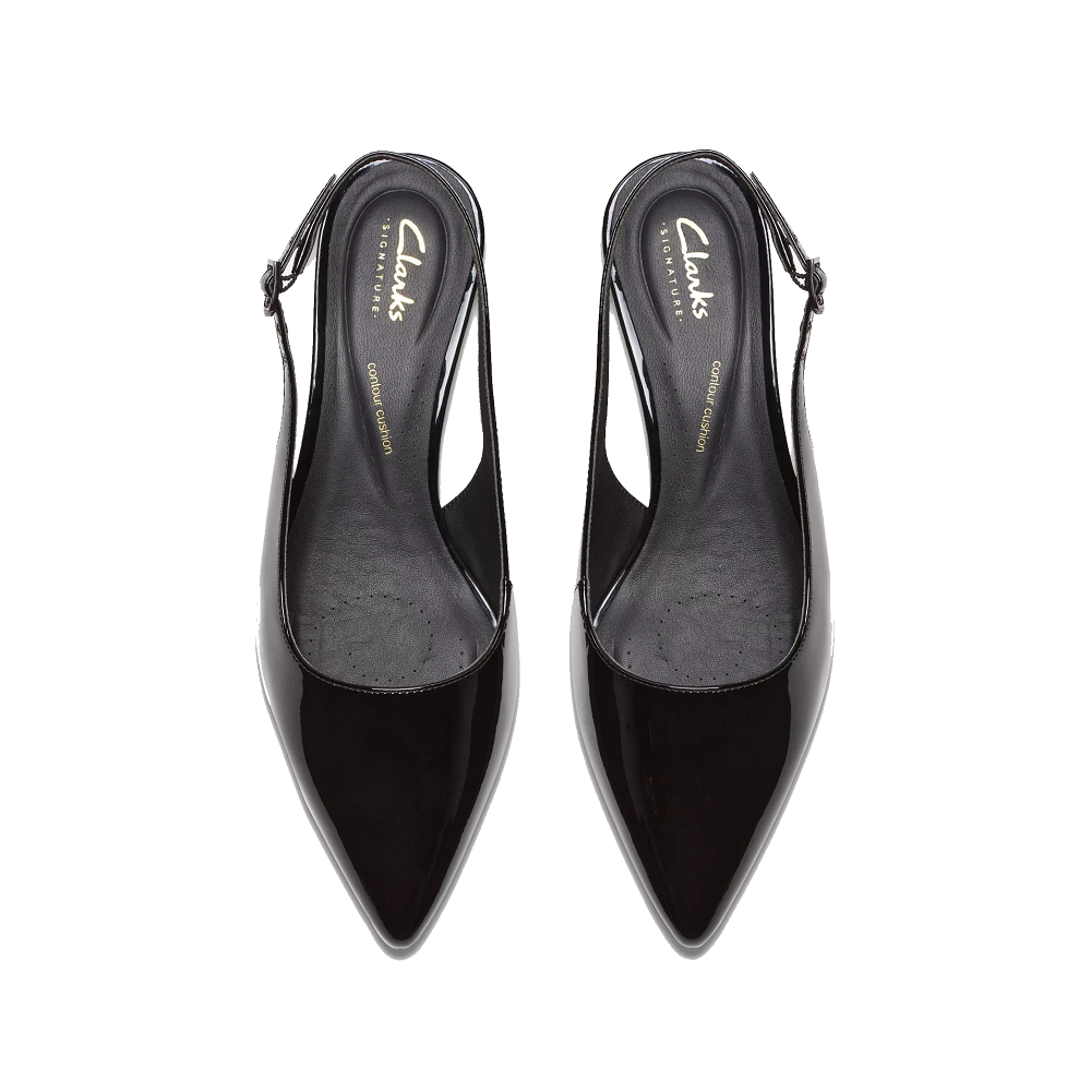 CLARKS</br>Clarks ZAREY SLING Γυναικεία Slingback Μαύρο Δέρμα Λουστρίνι CLARKS</br>Clarks ZAREY SLING Γυναικεία Slingback Μαύρο Δέρμα Λουστρίνι