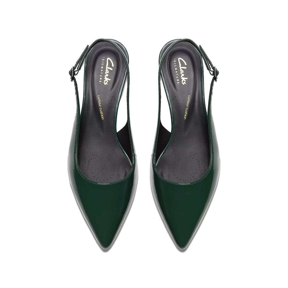 CLARKS</br>Clarks ZAREY SLING Γυναικεία Slingback Πράσινο Δέρμα Λουστρίνι CLARKS</br>Clarks ZAREY SLING Γυναικεία Slingback Πράσινο Δέρμα Λουστρίνι
