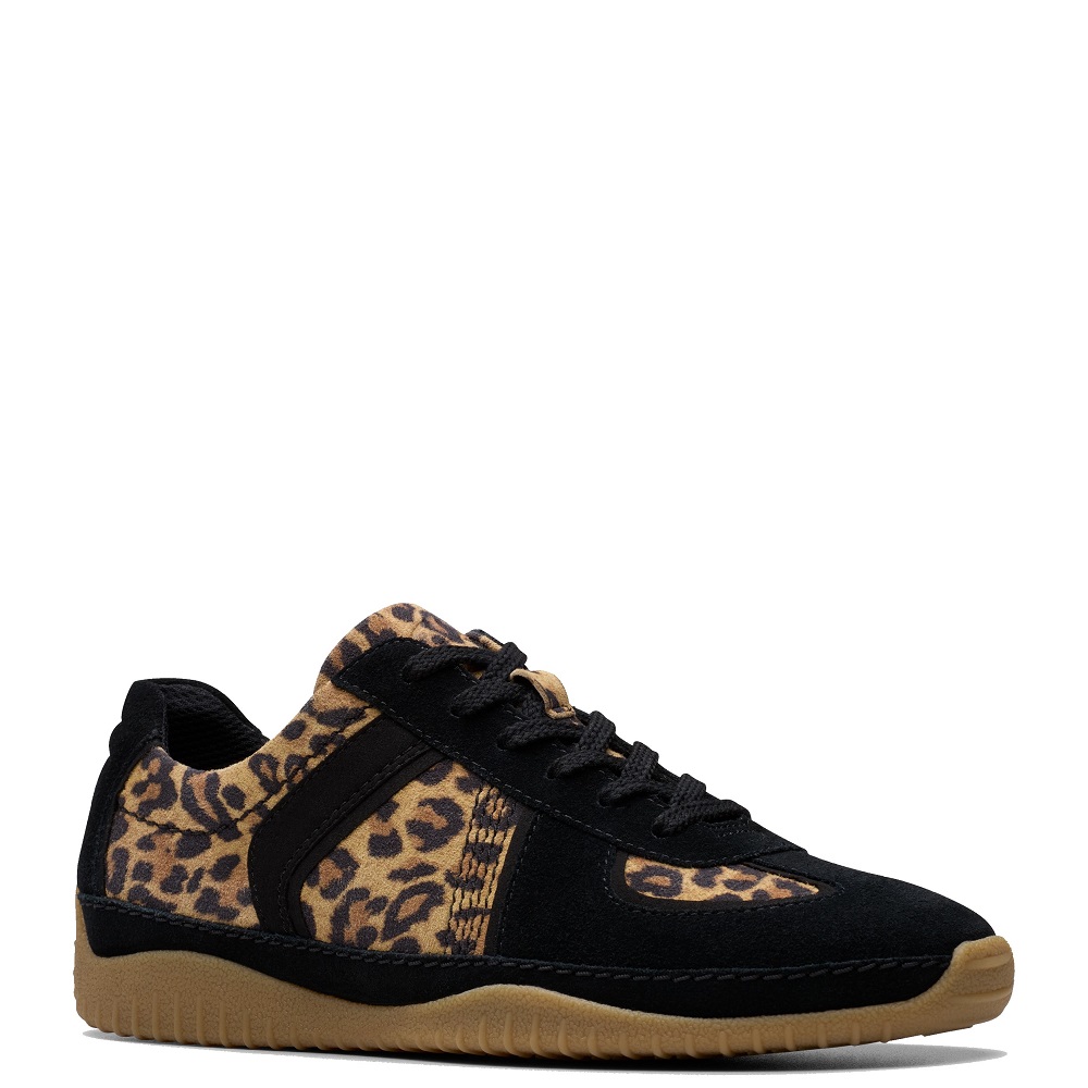 CLARKS</br>Clarks MERIDOR LO Γυναικεία Sneakers Μαύρο Λεοπάρ Suede CLARKS</br>Clarks MERIDOR LO Γυναικεία Sneakers Μαύρο Λεοπάρ Suede