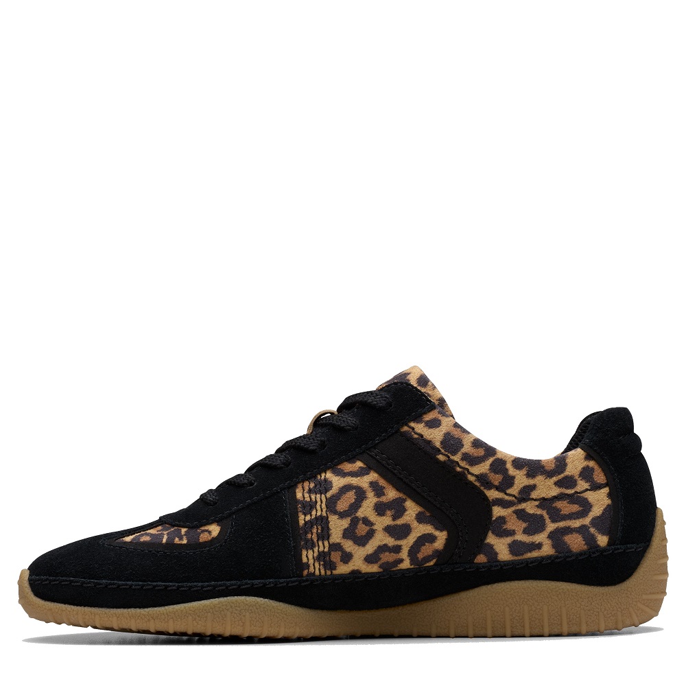 CLARKS</br>Clarks MERIDOR LO Γυναικεία Sneakers Μαύρο Λεοπάρ Suede CLARKS</br>Clarks MERIDOR LO Γυναικεία Sneakers Μαύρο Λεοπάρ Suede