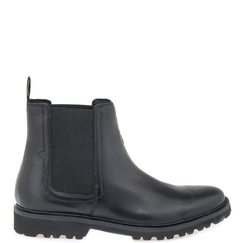 Clarks BERWICK EASY Ανδρικά Μποτάκια Chelsea Μαύρο Δέρμα