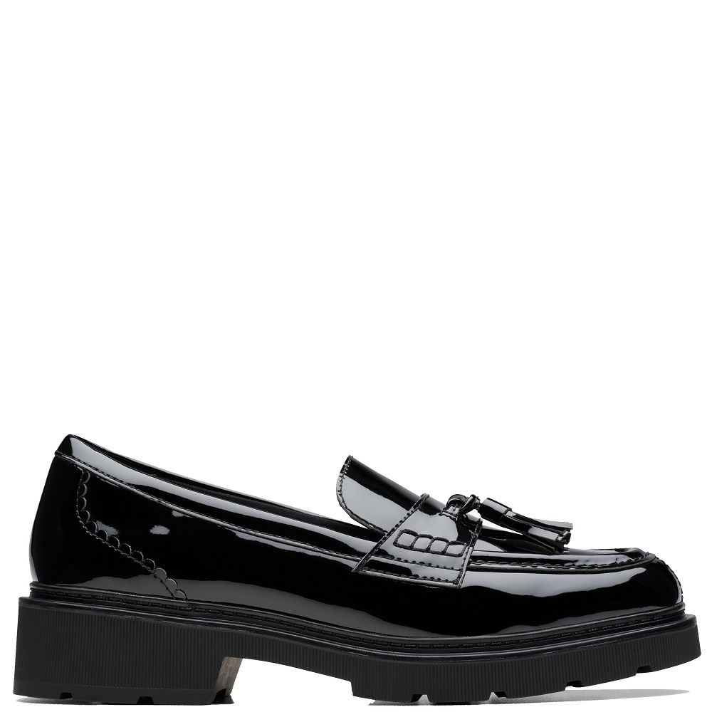 CLARKS</br>Clarks LAURYL TASSEL Γυναικεία Μοκασίνια Μαύρο Λουστρίνι CLARKS</br>Clarks LAURYL TASSEL Γυναικεία Μοκασίνια Μαύρο Λουστρίνι