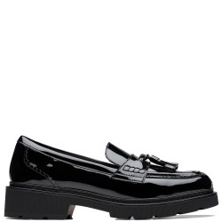 CLARKS</br>Clarks LAURYL TASSEL Γυναικεία Μοκασίνια Μαύρο Λουστρίνι