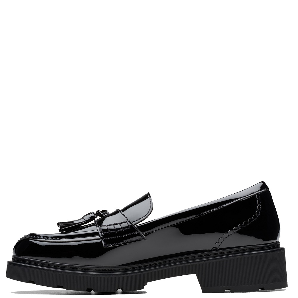CLARKS</br>Clarks LAURYL TASSEL Γυναικεία Μοκασίνια Μαύρο Λουστρίνι CLARKS</br>Clarks LAURYL TASSEL Γυναικεία Μοκασίνια Μαύρο Λουστρίνι