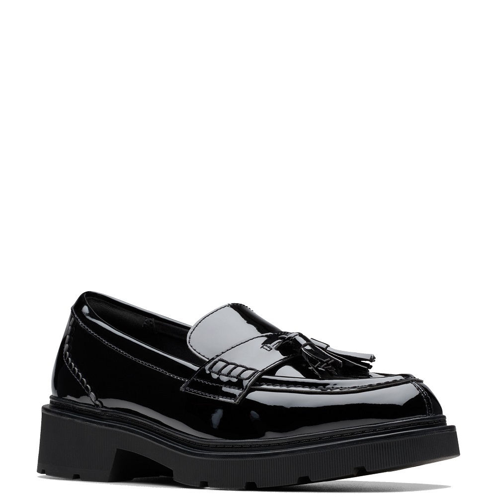 CLARKS</br>Clarks LAURYL TASSEL Γυναικεία Μοκασίνια Μαύρο Λουστρίνι CLARKS</br>Clarks LAURYL TASSEL Γυναικεία Μοκασίνια Μαύρο Λουστρίνι