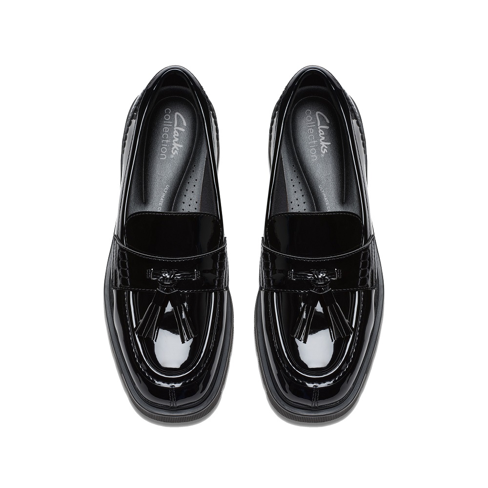 CLARKS</br>Clarks LAURYL TASSEL Γυναικεία Μοκασίνια Μαύρο Λουστρίνι CLARKS</br>Clarks LAURYL TASSEL Γυναικεία Μοκασίνια Μαύρο Λουστρίνι