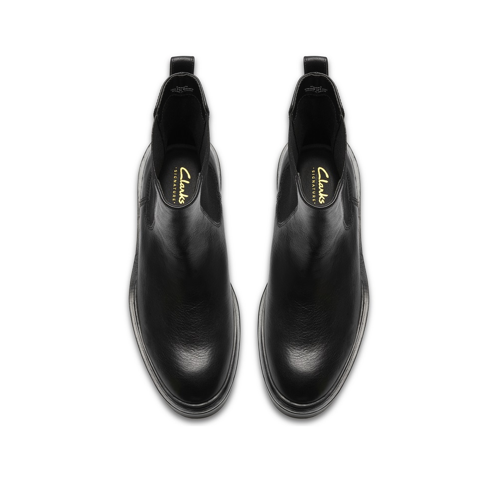 CLARKS</br>Clarks PREVIA TOP Γυναικεία Μποτάκια Chelsea Μαύρο Δέρμα