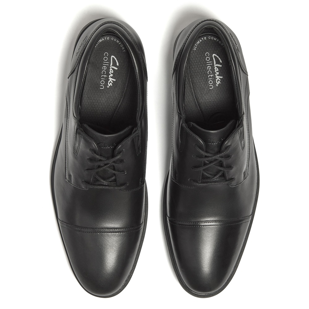 CLARKS</br>Clarks STEADWELL CAP Ανδρικά Δετά Παπούτσια Μαύρο Δέρμα CLARKS</br>Clarks STEADWELL CAP Ανδρικά Δετά Παπούτσια Μαύρο Δέρμα