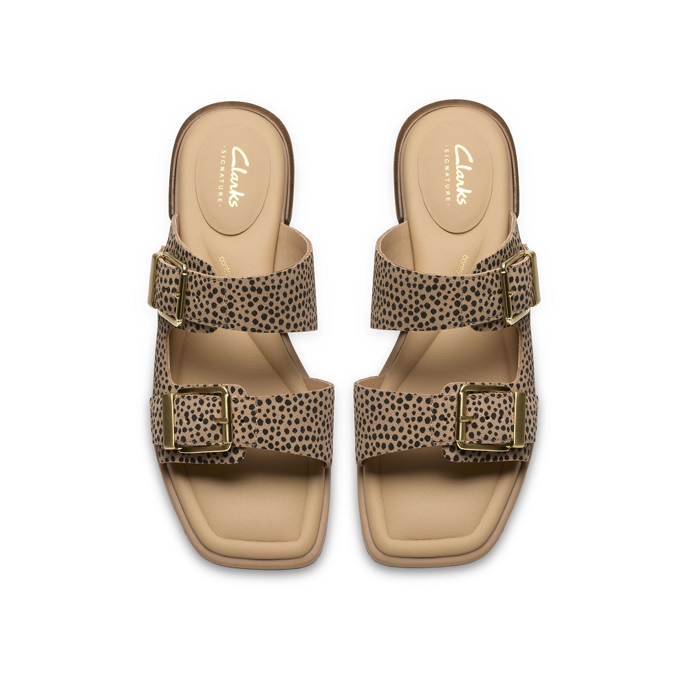 CLARKS</br>Clarks ARIANY BAY Γυναικεία Mules Μπεζ Animal Suede