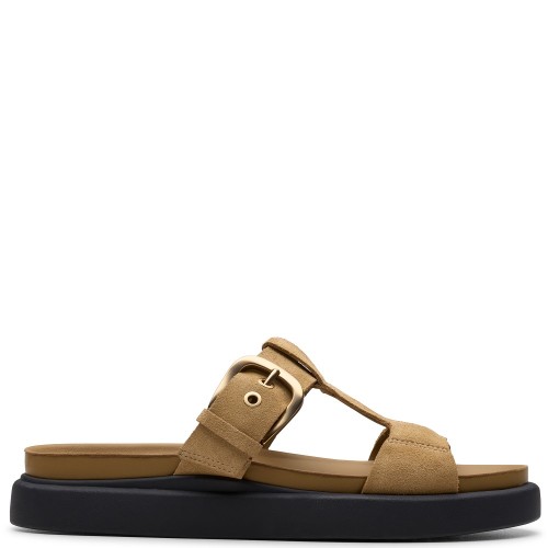 Clarks ARISTELLA WEST Γυναικεία Σανδάλια Μπεζ Suede