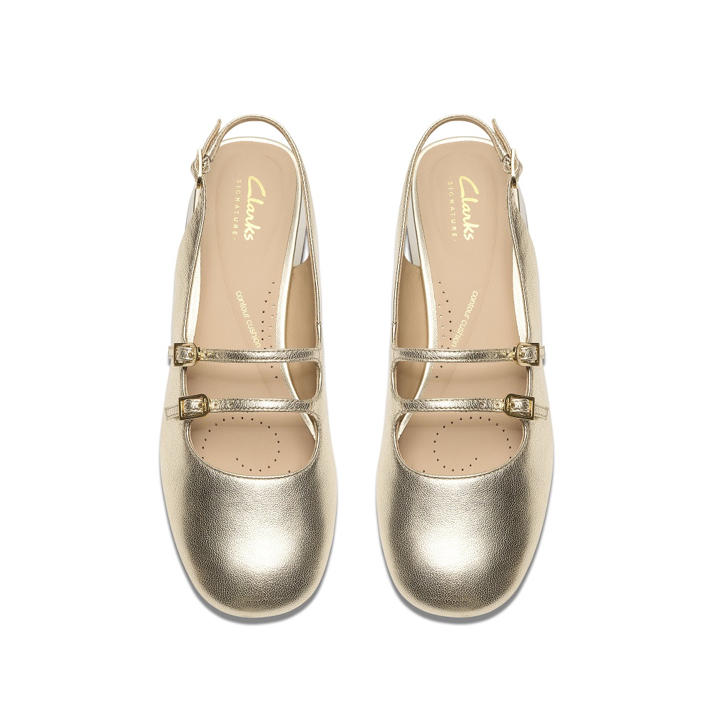 CLARKS</br>Clarks DAISS30 DAZZ Γυναικεία Sligback Χρυσό Δέρμα CLARKS</br>Clarks DAISS30 DAZZ Γυναικεία Sligback Χρυσό Δέρμα