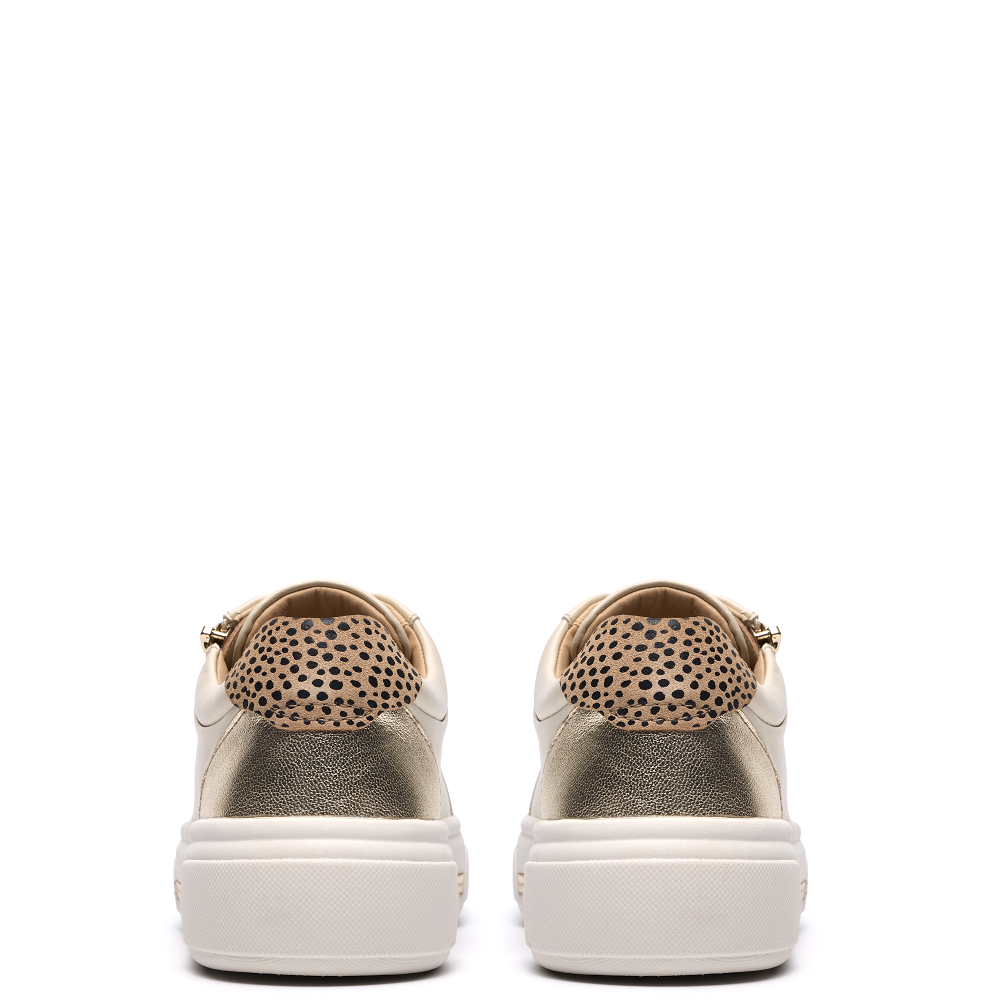 CLARKS</br>Clarks HOLLYROSE ZIP Γυναικεία Sneakers Εκρού Πολύχρωμο Δέρμα