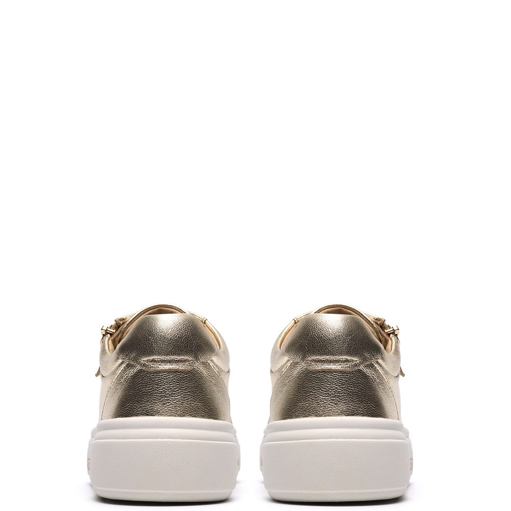 CLARKS</br>Clarks HOLLYROSE ZIP Γυναικεία Sneakers Χρυσό Δέρμα