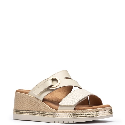 Clarks KIDIKI COVE Γυναικείες Πλατφόρμες Εκρού Δέρμα