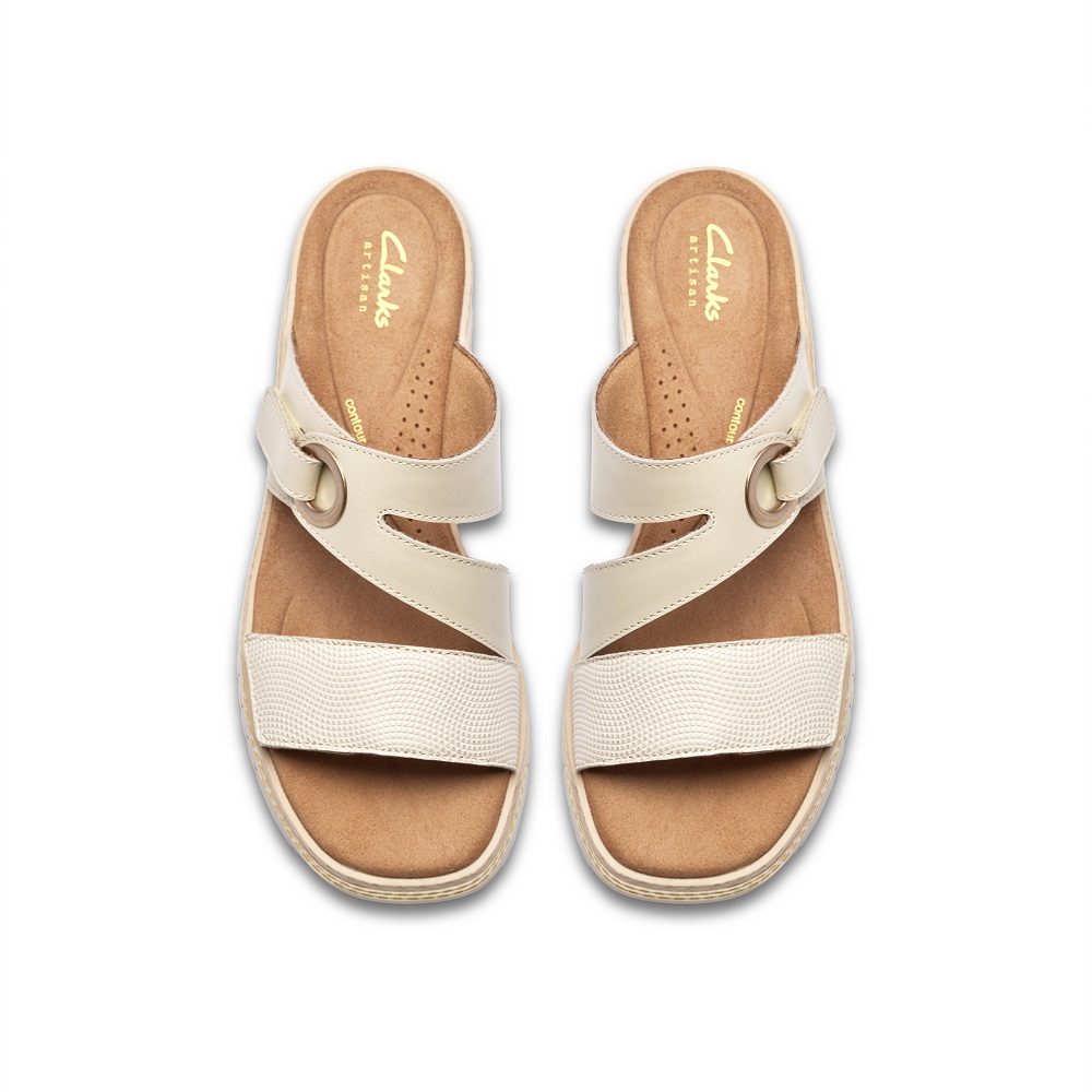 CLARKS</br>Clarks KIDIKI COVE Γυναικείες Πλατφόρμες Εκρού Δέρμα