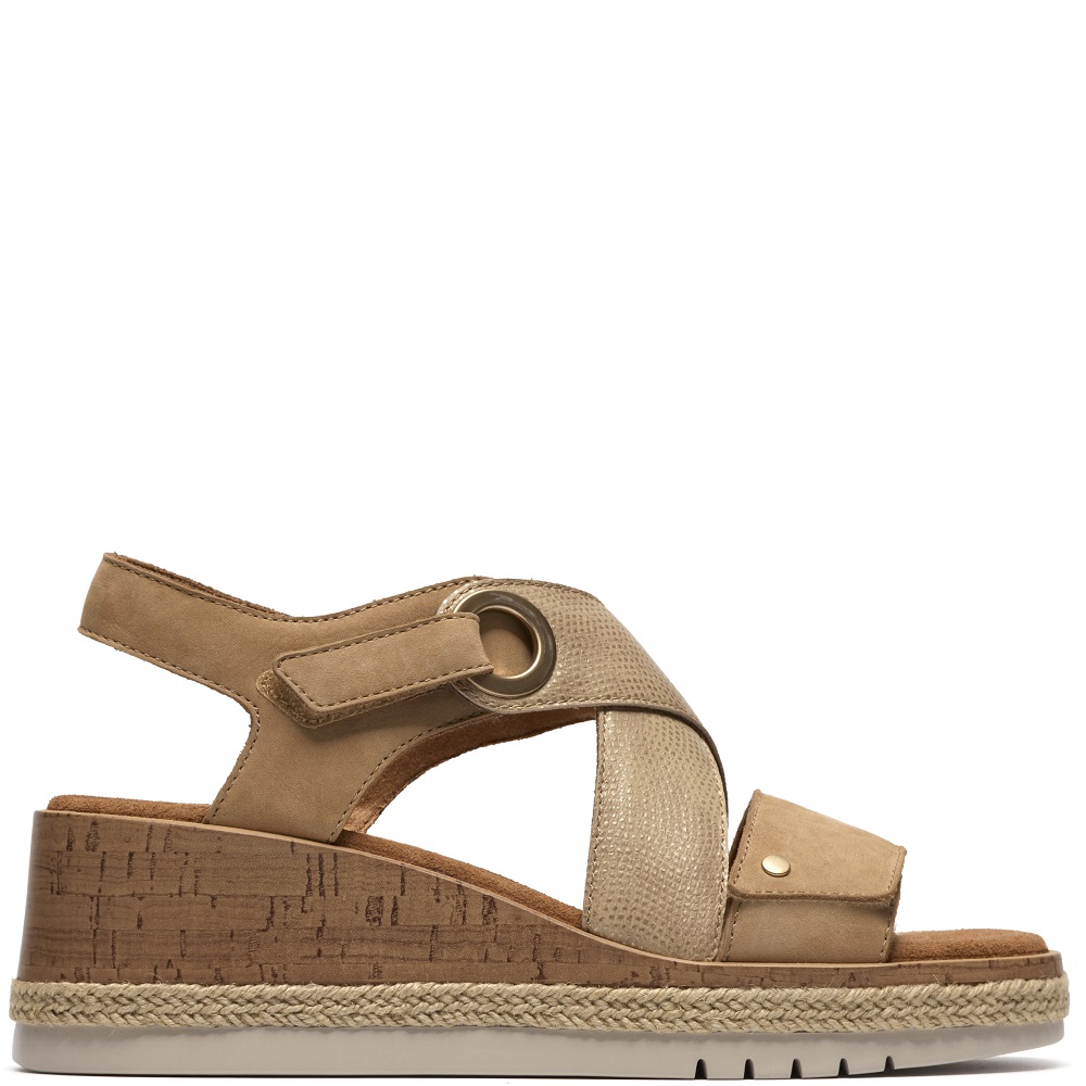 CLARKS</br>Clarks KIDIKI SUN Γυναικείες Πλατφόρμες Μπεζ Δέρμα