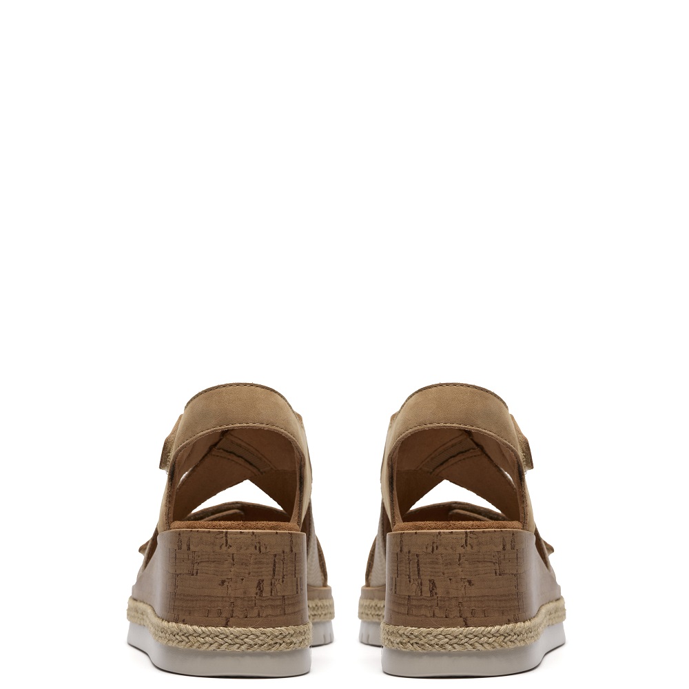 CLARKS</br>Clarks KIDIKI SUN Γυναικείες Πλατφόρμες Μπεζ Δέρμα