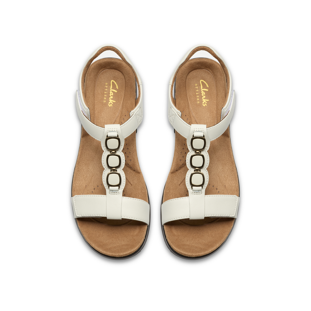 CLARKS</br>Clarks KITLY GEM Γυναικεία Σανδάλια Λευκό Δέρμα