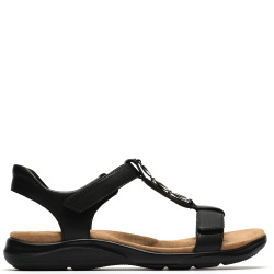 CLARKS</br>Clarks KITLY GEM Γυναικεία Σανδάλια Μαύρο Δέρμα