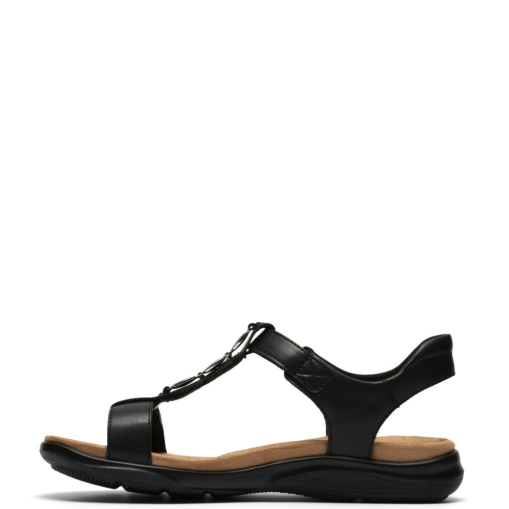 CLARKS</br>Clarks KITLY GEM Γυναικεία Σανδάλια Μαύρο Δέρμα