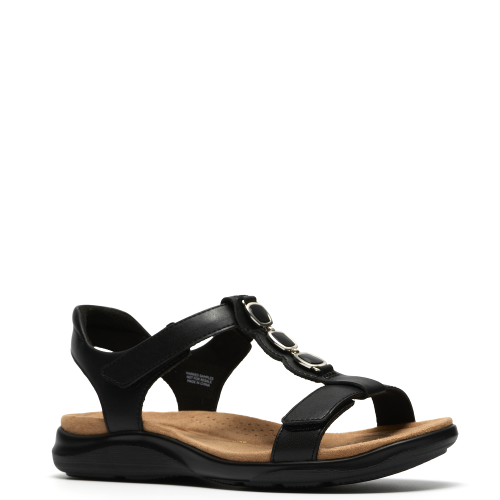 Clarks KITLY GEM Γυναικεία Σανδάλια Μαύρο Δέρμα