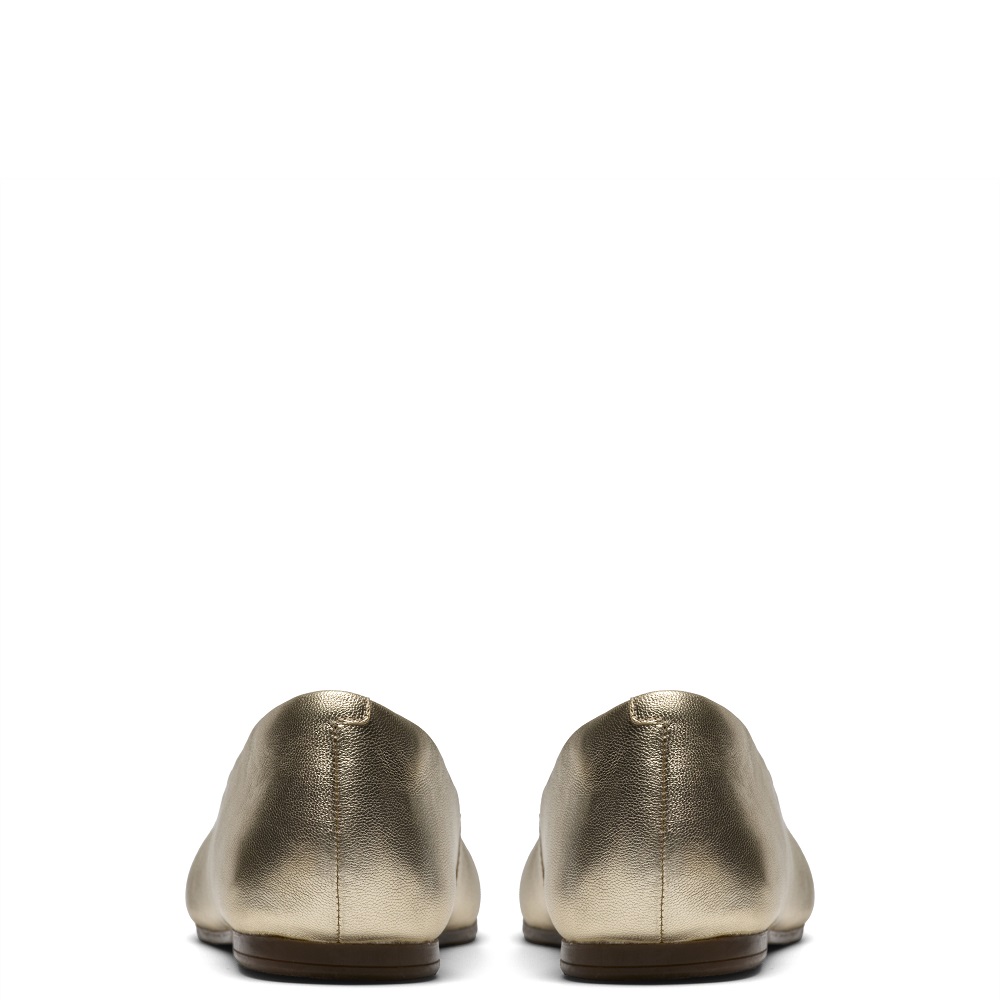 CLARKS</br>Clarks LIVIA LILY Γυναικείες Μπαλαρίνες Χρυσό Δέρμα