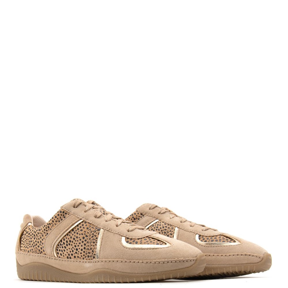 CLARKS</br>Clarks MERIDOR LO Γυναικεία Sneakers Μπεζ Animal Suede