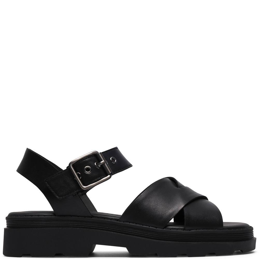 CLARKS</br>Clarks ORINOCO3 CROSS Γυναικεία Σανδάλια Μαύρο Δέρμα