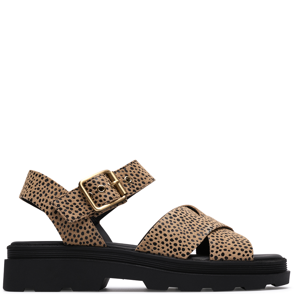 CLARKS</br>Clarks ORINOCO3 CROSS Γυναικεία Σανδάλια Μπεζ Animal Suede