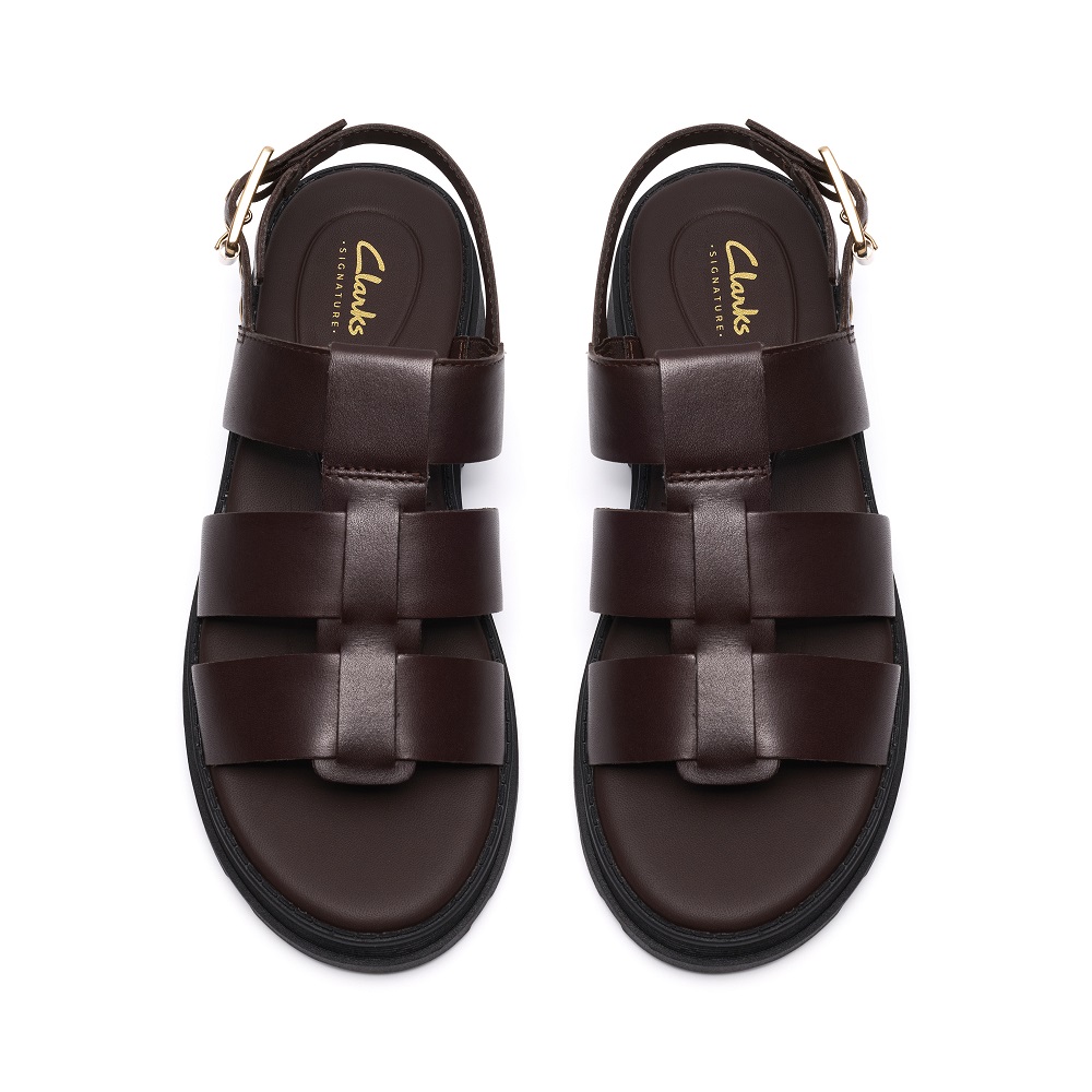 CLARKS</br>Clarks ORINOCO3 STRAP Γυναικεία Σανδάλια Καφέ Δέρμα