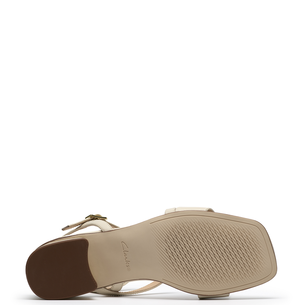 CLARKS</br>Clarks SERINA35 STRAP Γυναικεία Πέδιλα Εκρού Δέρμα