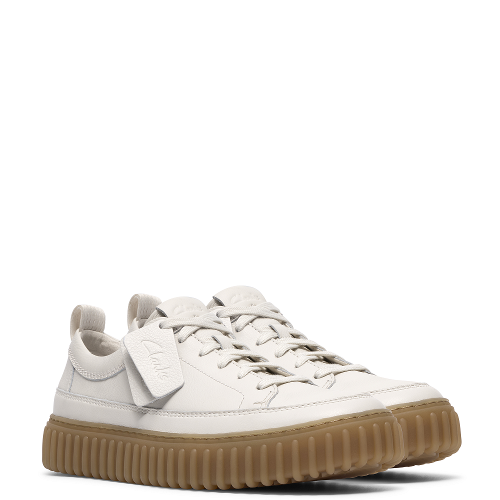 CLARKS</br>Clarks TORHILL LACE Ανδρικά Δετά Παπούτσια Λευκό Δέρμα