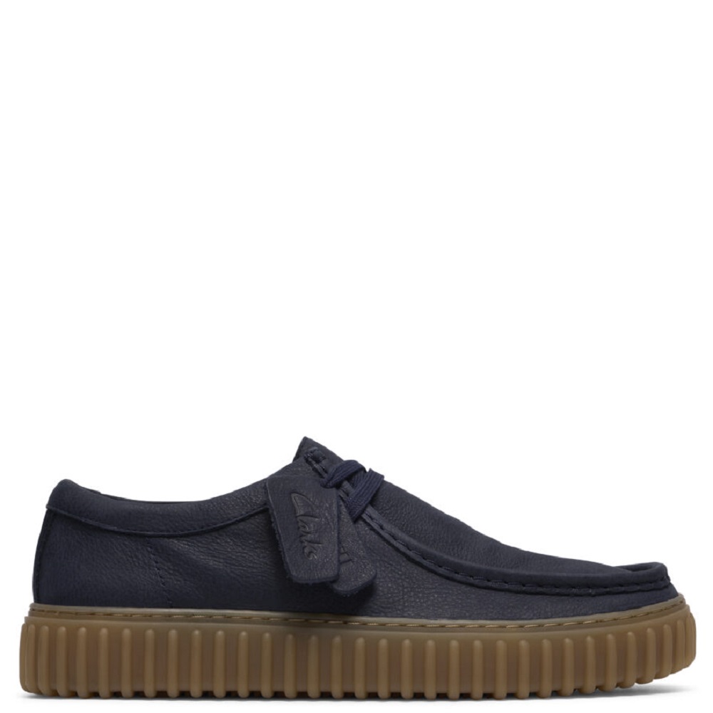 CLARKS</br>Clarks TORHILL LO Ανδρικά Δετά Παπούτσια Μπλε Δέρμα