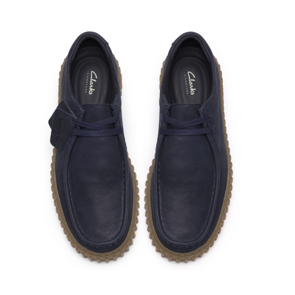 CLARKS</br>Clarks TORHILL LO Ανδρικά Δετά Παπούτσια Μπλε Δέρμα