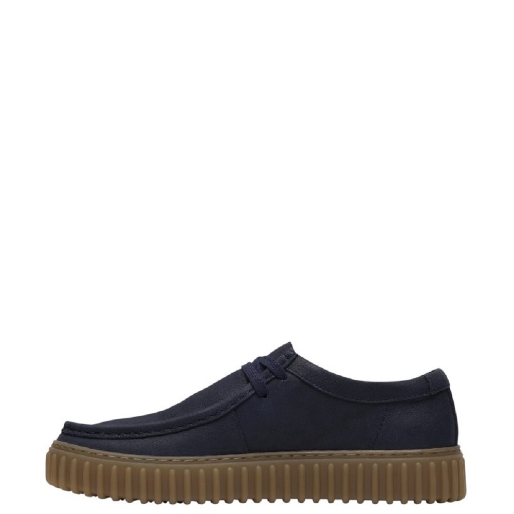CLARKS</br>Clarks TORHILL LO Ανδρικά Δετά Παπούτσια Μπλε Δέρμα